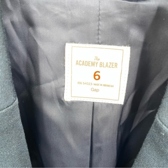Gap Academy Blazer Jacket Navy Blue Single Breasted Front Pockets Size 6 - Picture 3 of 6